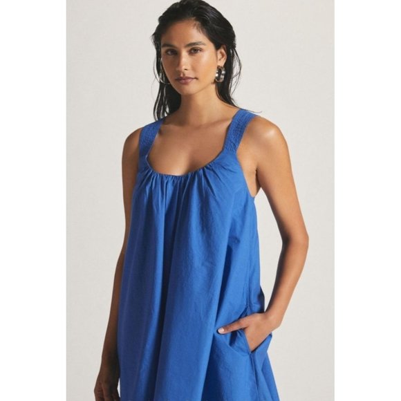 Anthropologie Maeve Cross Back Mini Dress Blue New Size - Picture 2 of 15